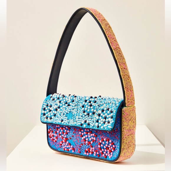 🌺🎉HP🎉🌺 NWOT Staud Tommy Beaded Shoulder Bag Multi Whirlpool 🌟RARE FIND🌟 - Picture 10 of 15